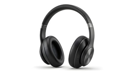 Modern wireless headphones isolated on white background, minimal tech product photography, studio lighting, high detail