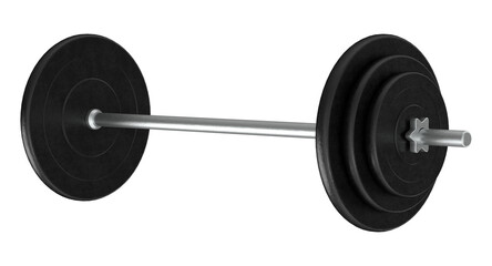Plakat Isolated dumbbell with black weight plates fitness and strength training equipment for gym