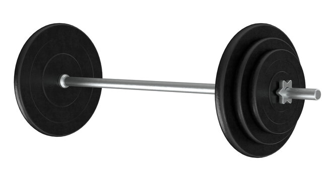 Isolated dumbbell with black weight plates fitness and strength training equipment for gym