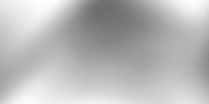 Silver foil background with metal mirror texture. Chrome gradient surface with light gloss. Vector aluminum grey sheet with reflection. Platinum and titanium abstract cold bg