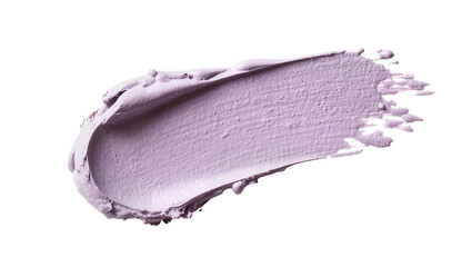 Fototapeta premium Thick textured lavender paint stroke isolated on transparent background, a vibrant cosmetic cream smear for artistic design and beauty product branding
