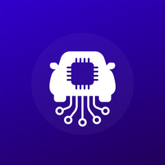 autonomous car icon, vector pictogram