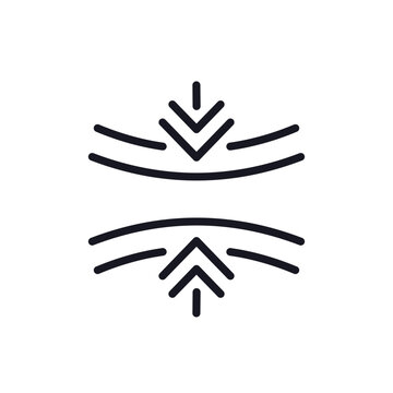 compression icon, line vector pictogram on white