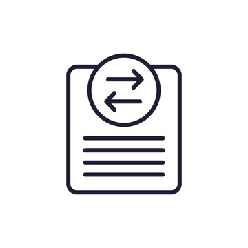 data exchange icon on white, line design