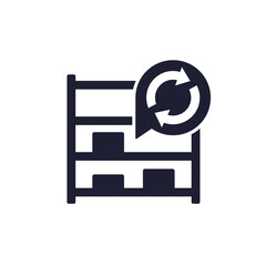 restock inventory icon on white