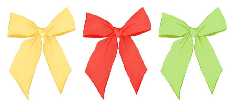 Colorful bows for festive decoration