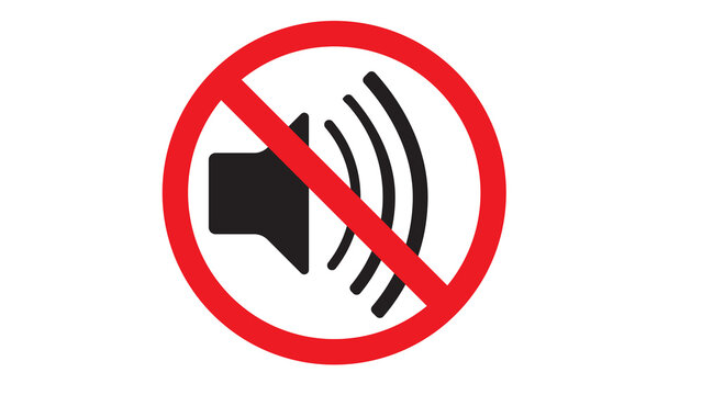 Mute audio icon. no sound symbol vector graphic design element for quiet and silence user interface with no sound with speaker icon with red circle with forbidden sign