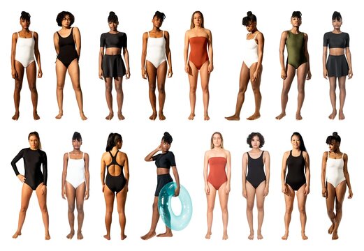 Diverse women modeling swimwear