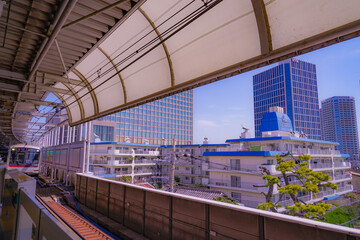 Naklejka premium 駅舎越しの都会風景（二子玉川）