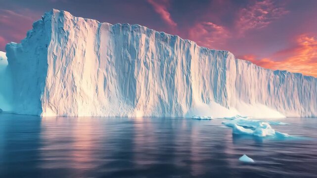 Majestic Iceberg Landscape at Sunset - A Frozen Paradise.