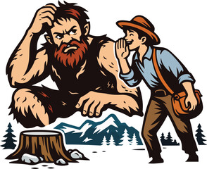 Archaeologists excavating fossils illustration with ancient human skeleton discovery, paleontology research and historical excavation concept design © Md Yeasin