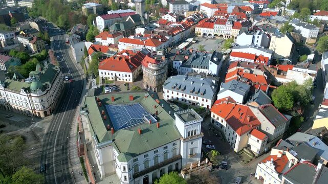 Aerial view of Bielsko Biała city in Silesia Poland