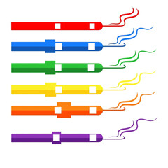 Colorful Paint Brushes with Vibrant Strokes