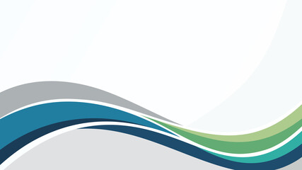 Abstract flowing wave design with gradient shades of blue, green, and gray colors