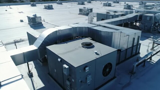 Rooftop HVAC System Inspection Commercial Building Ventilation.