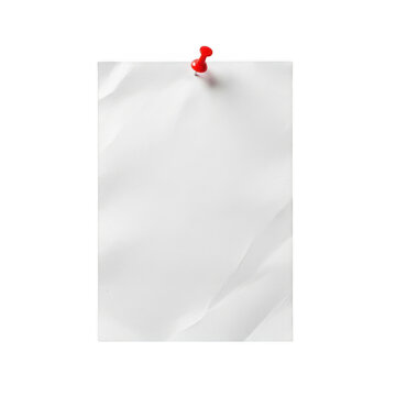 A red pushpin marking a location on a white paper map