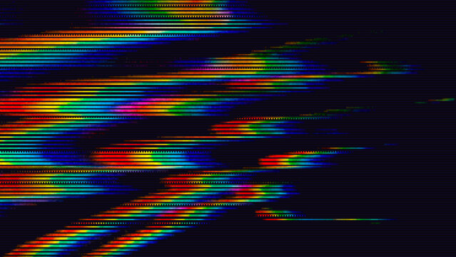 RGB VHS Glitch Effect with Horizontal Digital Distortion