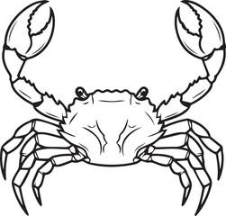 Crab claws flat icon isolated black and white vector illustration design © anton