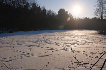 Jezioro zimą © Krzysztof