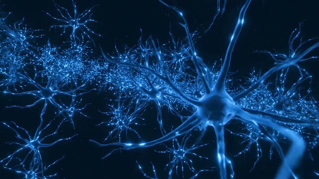 Neural Network Visualization - Abstract Brain Connections and Artificial Intelligence.