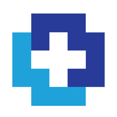 Obraz premium PNG Healthcare symbol with blue cross, transparent background