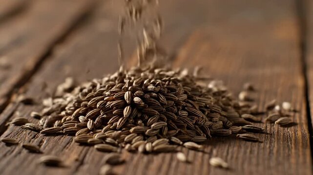 Seeds Falling on Wooden Surface - A Rustic Still Life.