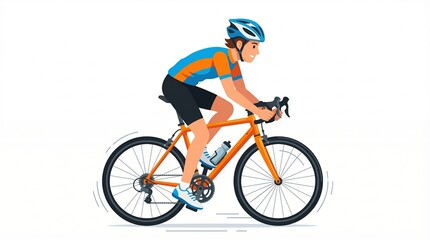 Obraz premium Person Riding Bicycle Cycling Clipart Isolated on White Background