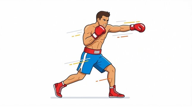Person Boxing Sport Clipart Isolated on White Background
