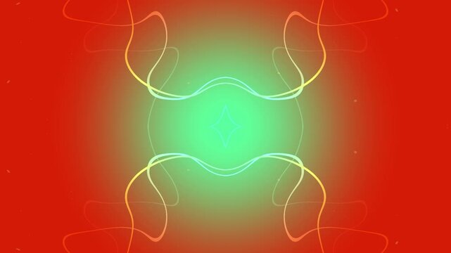 Abstract Green Neon Light Patterns Animation.
