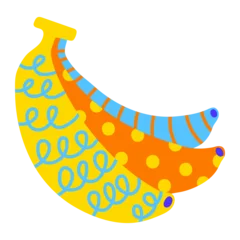 Fotobehang Hokusai The Great Wave PNG Colorful abstract banana illustration, transparent background  © Rawpixel.com