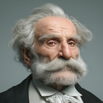 Portrait Illustration of Giuseppe Verdi (1813&ndash;1901), Italian Romantic Composer and Opera Master, Renowned for La Traviata, Aida, Rigoletto, and Influential 19th-Century Classical Music
