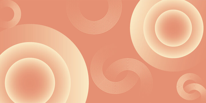 Geometric gradient background of calming coral colored circle shape. Calming coral color theme. Presentation background design.