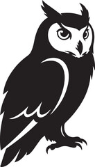 Obraz premium Minimalist Owl Silhouette Vector Illustration Logo Design
