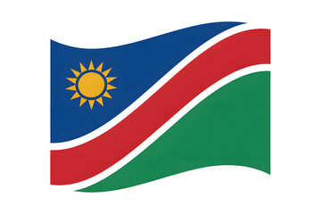 Fototapeta premium Namibian flag waving proudly, a symbol of national pride and identity, perfect for travel and tourism.