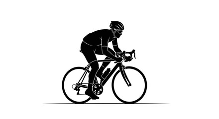 Naklejka premium Cyclist Riding a Bicycle Fast.