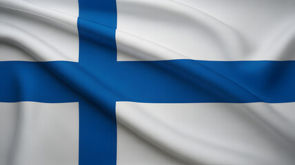Obraz premium Finland flag waving gently in the breeze symbolizing national pride and patriotic spirit with rich history and cultural significance