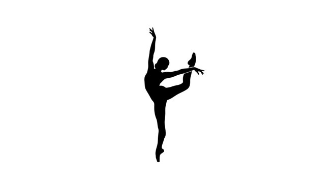 Silhouette of Female Ballet Dancer Posing.