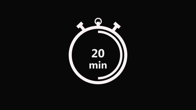 Accurate measurement of time intervals from 0 seconds to 1 minute graphic animation