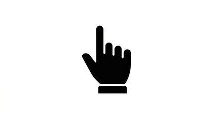 Obraz premium A silhouette illustration of a human hand in a black glove with fingers up in a gesture symbolizing a person offering a help sign vector icon