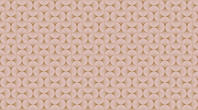 Vintage Art Deco luxury background with gold line art seamless pattern. Golden geometric retro wallpaper and wrapping paper design.