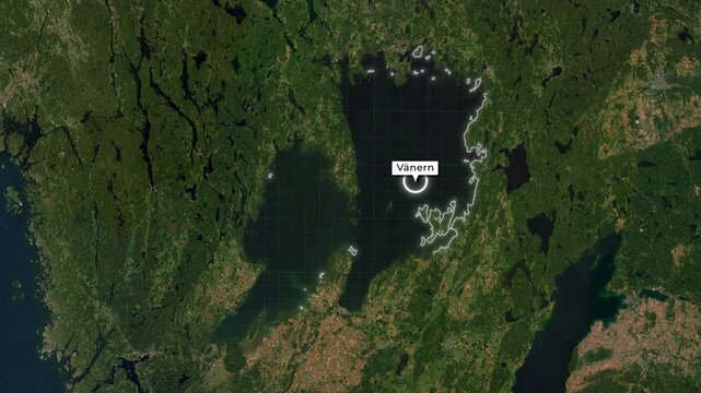 Lake Vanern Map Animation 3D Rendering
