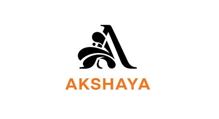Obraz premium Akshaya logo with letter a and abstract design