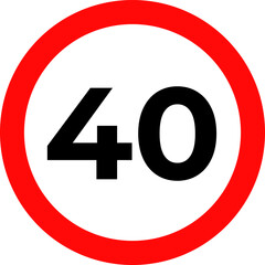 Speed Limit 40 kmh Sign © Oualid