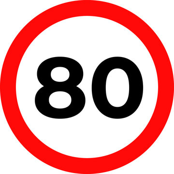 Speed Limit 80 kmh Sign