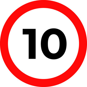 Speed Limit 10 kmh Sign