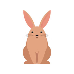 Obraz premium Minimalist Rabbit Illustration Flat Design Vector Graphic