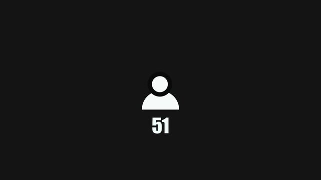 Simple White User with Number Hundred on Black Background for Infographics and Presentations user person simple white black background.
