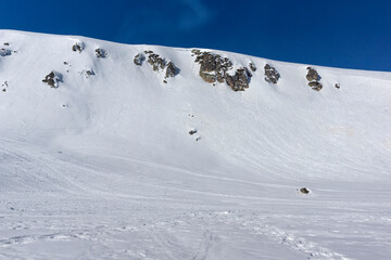 Winter view of Rila Mountain near The Seven Rila Lakes, Bulgaria