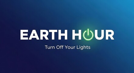 Fototapeta premium Earth Hour Turn Off Your Lights Global Environmental Awareness Campaign.