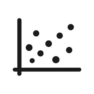 Data Analysis, Scatter Plot, Statistics, Solid Black Icon Set Vector Illustration